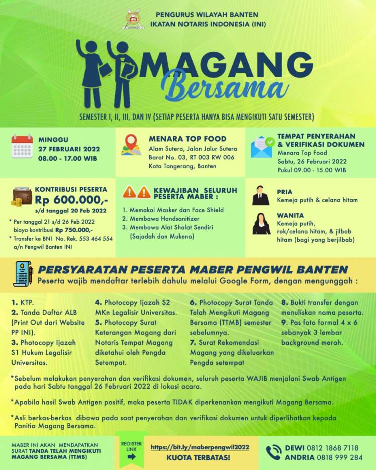 MAGANG BERSAMA - PENGURUS WILAYAH BANTEN  IKATAN NOTARIS INDONESIA