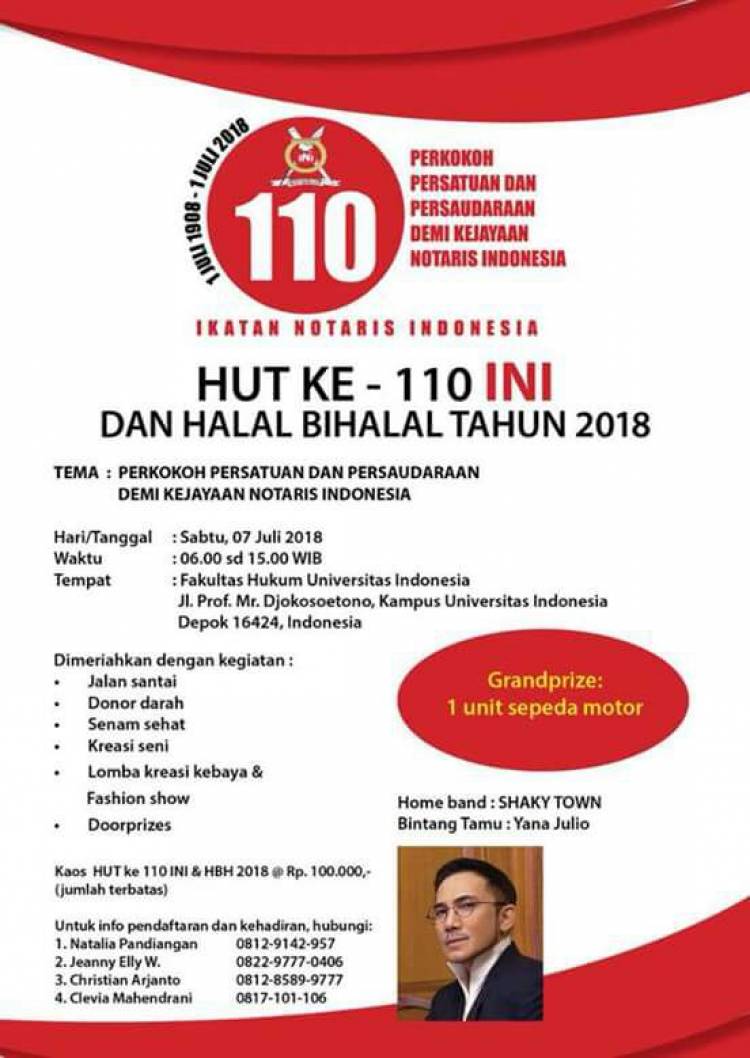 HUT KE - 110 INI DAN HALAL BI HALAL TAHUN 2018