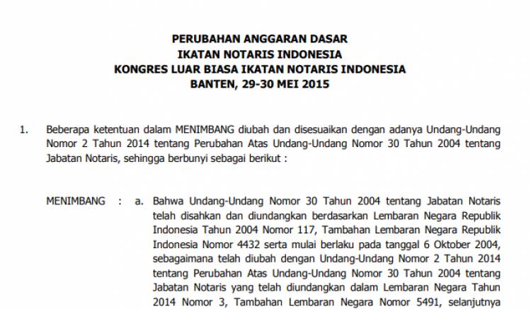 Perubahan AD hasil KLB 2015