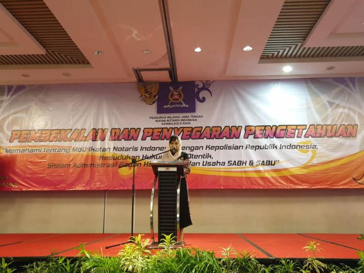 Pembekalan dan Penyegaran Pengetahuan “Memahami tentang MoU INI dengan Kepolisian RI, Kedudukan Hukum Akta Otentik, Sistem Administrasi Badan Hukum dan Badan Usaha“